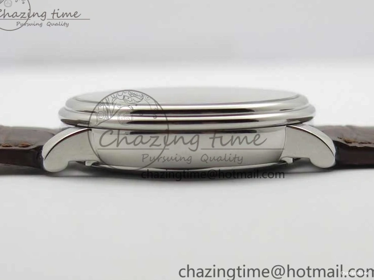 0321 Villeret 6654 SS Complicated Function OMF 1:1 Best Edition White Dial on Brown Leather Strap A6654 V Popular 7904